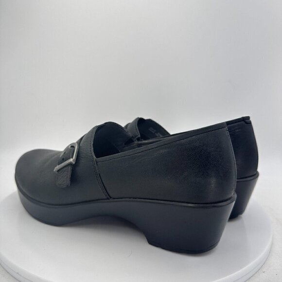 Dansko Jane Women Size 7 Black Leather Buckle Slip On Clog Shoes 9708020202 - Picture 7 of 13